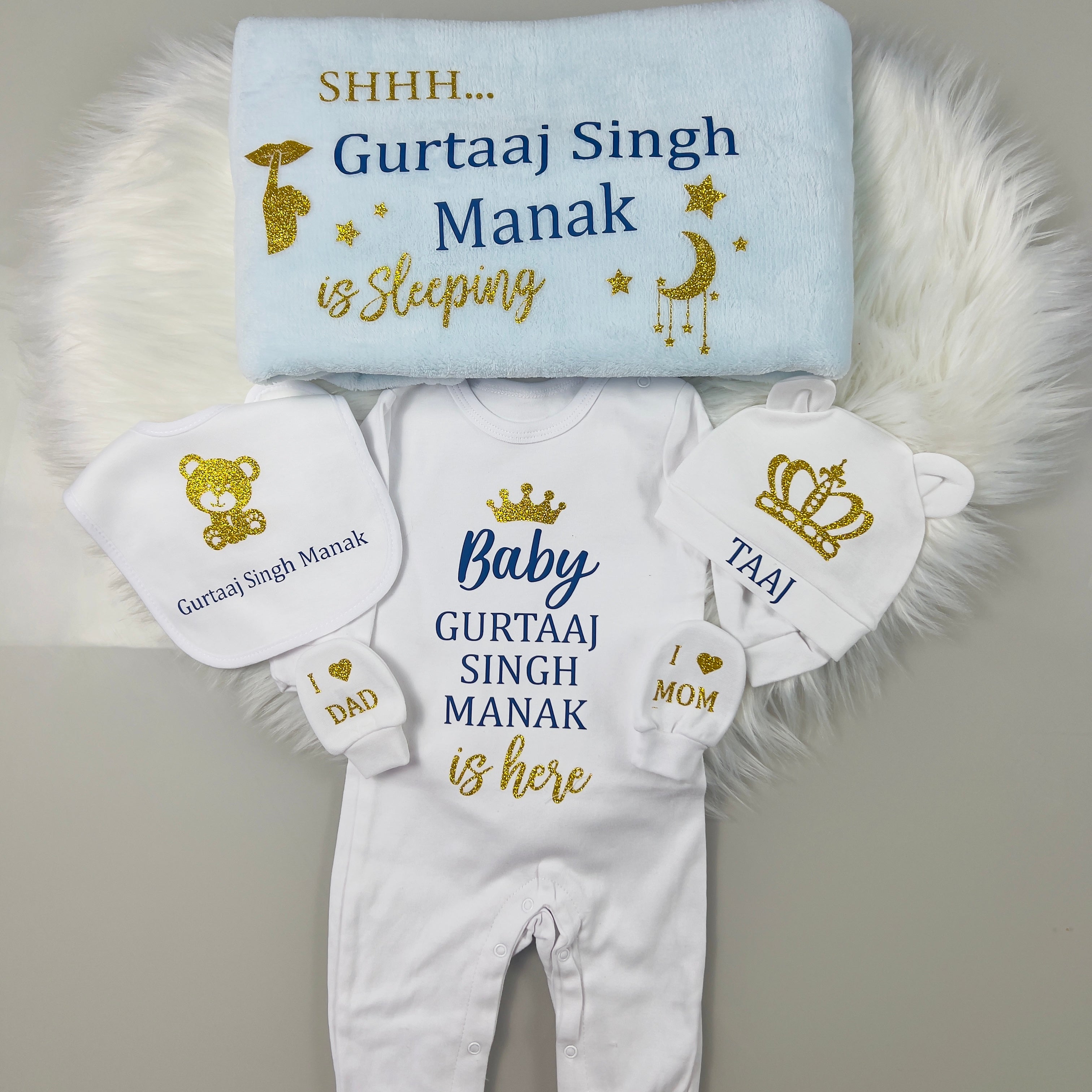 New Beginnings Personalised Baby Clothing Bundle | 5-piece set