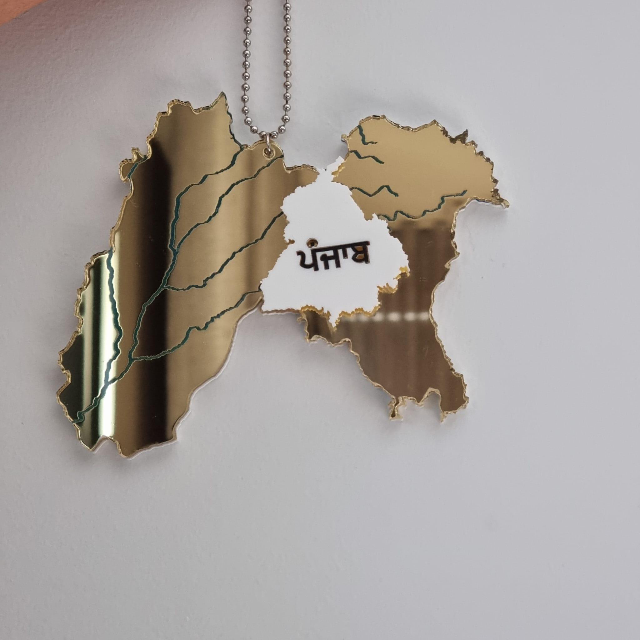 Old Punjab Map Before 1947 Car Hanging | 3D Premium Quality Tranquil Touch Gifts