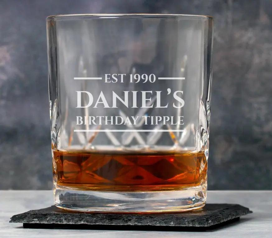 Personalised Whiskey Glass with Name Tranquil Touch Gifts