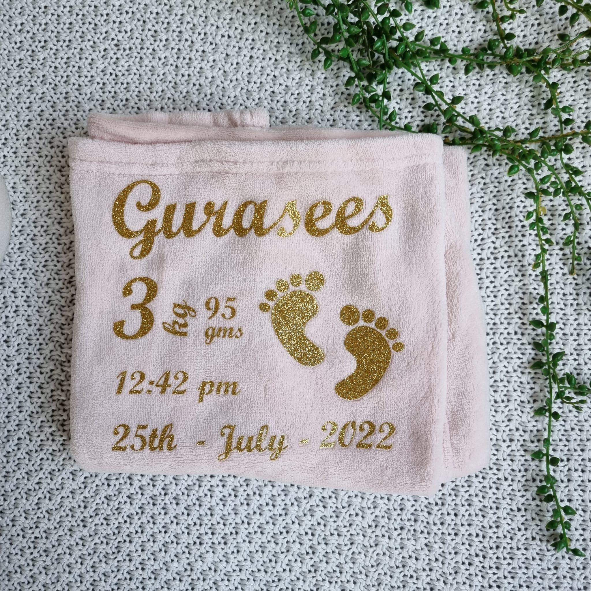 Personalised Baby Blanket with Birth Details | Newborn Gift | Keepsake