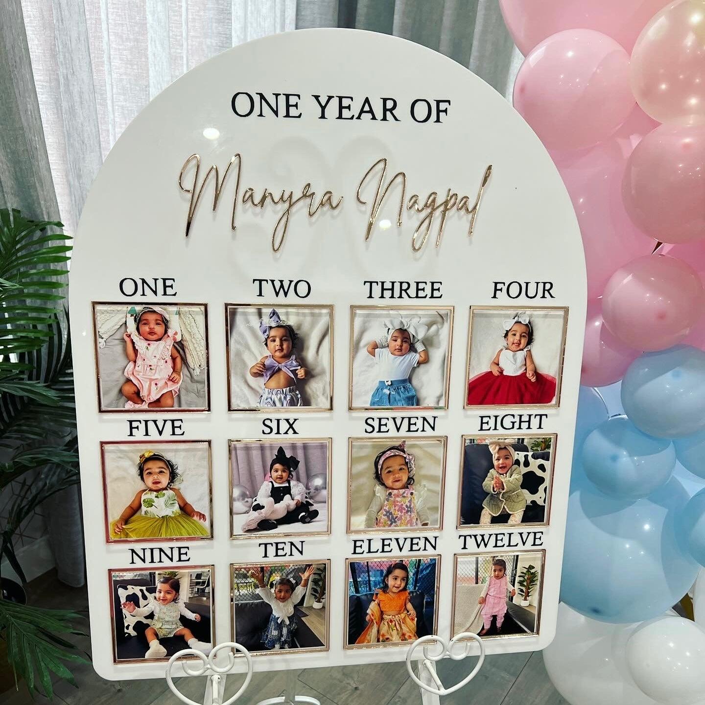 Baby First Year Milestone Photo Board | Monthly Photo Display | Nursery Decor