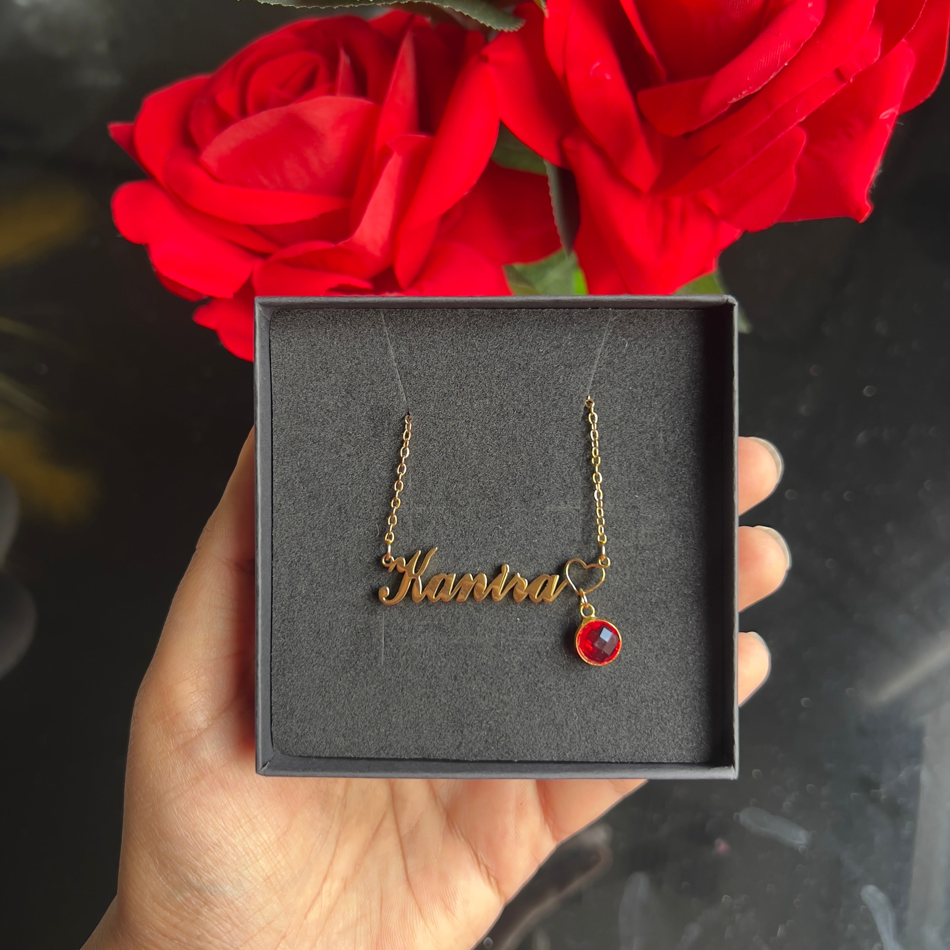 Custom Name and Birthstone Necklace