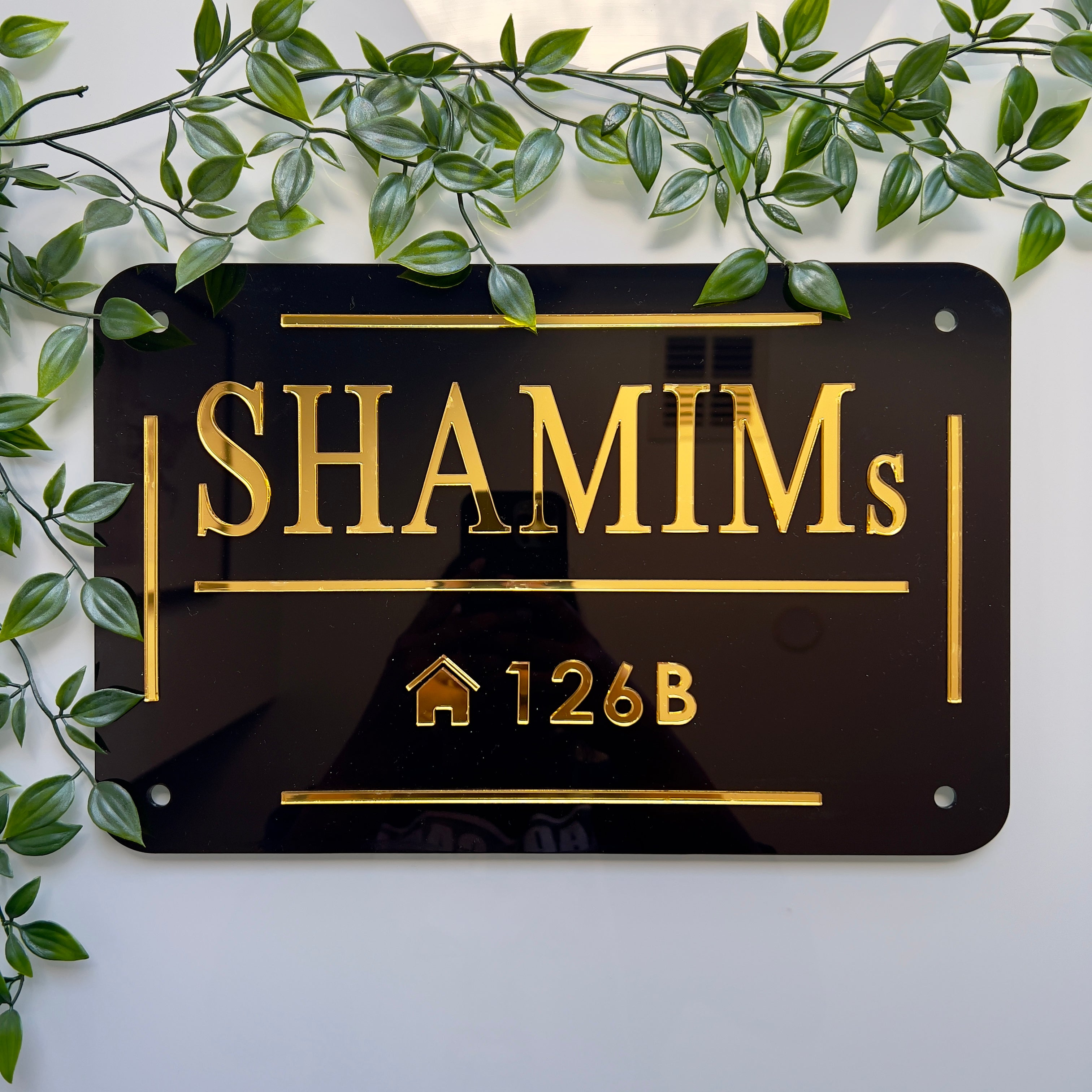 Luxury House Number Plate: 3D Black & Gold | Elevate Your Home's Address Display