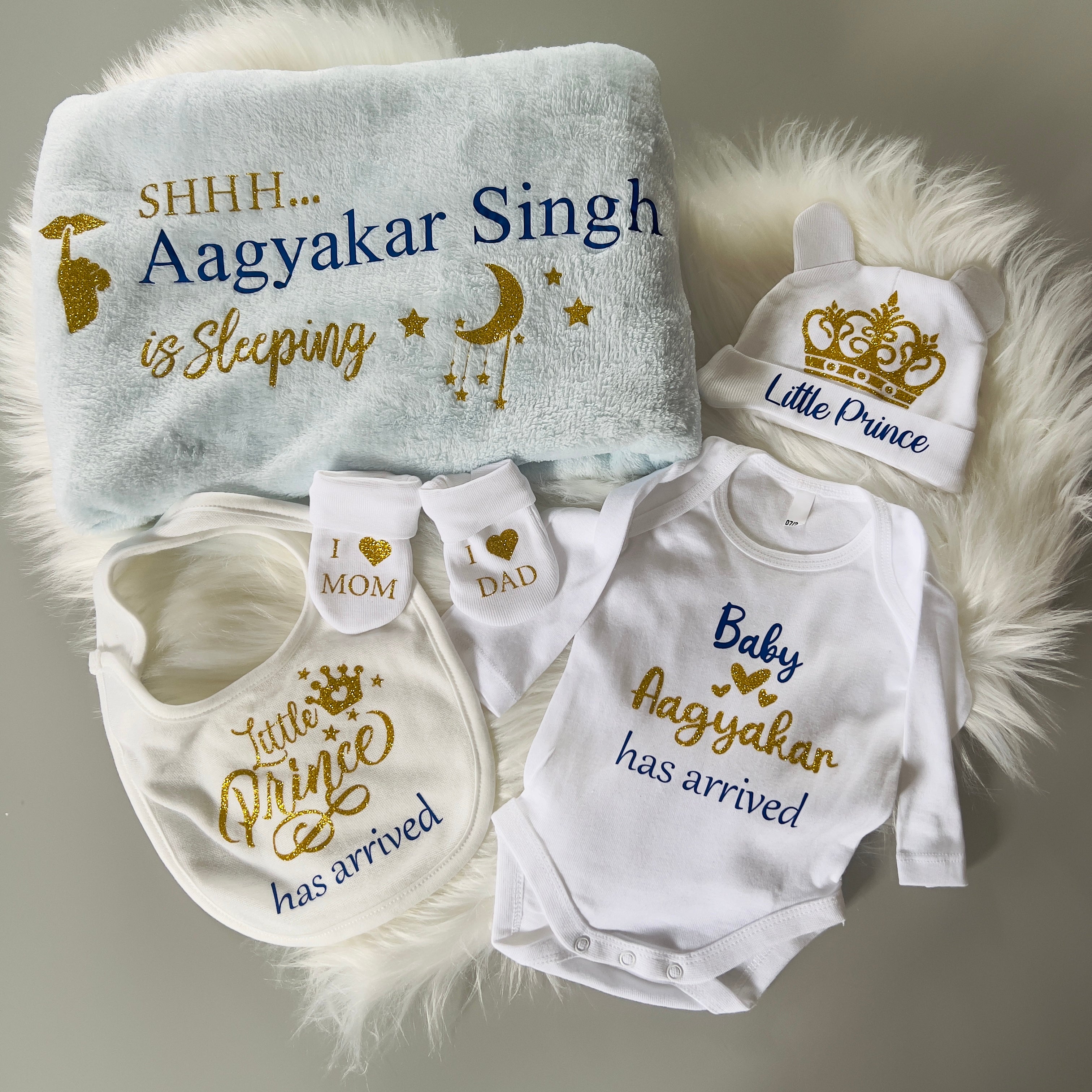 Personalised Newborn Baby Clothing Bundle