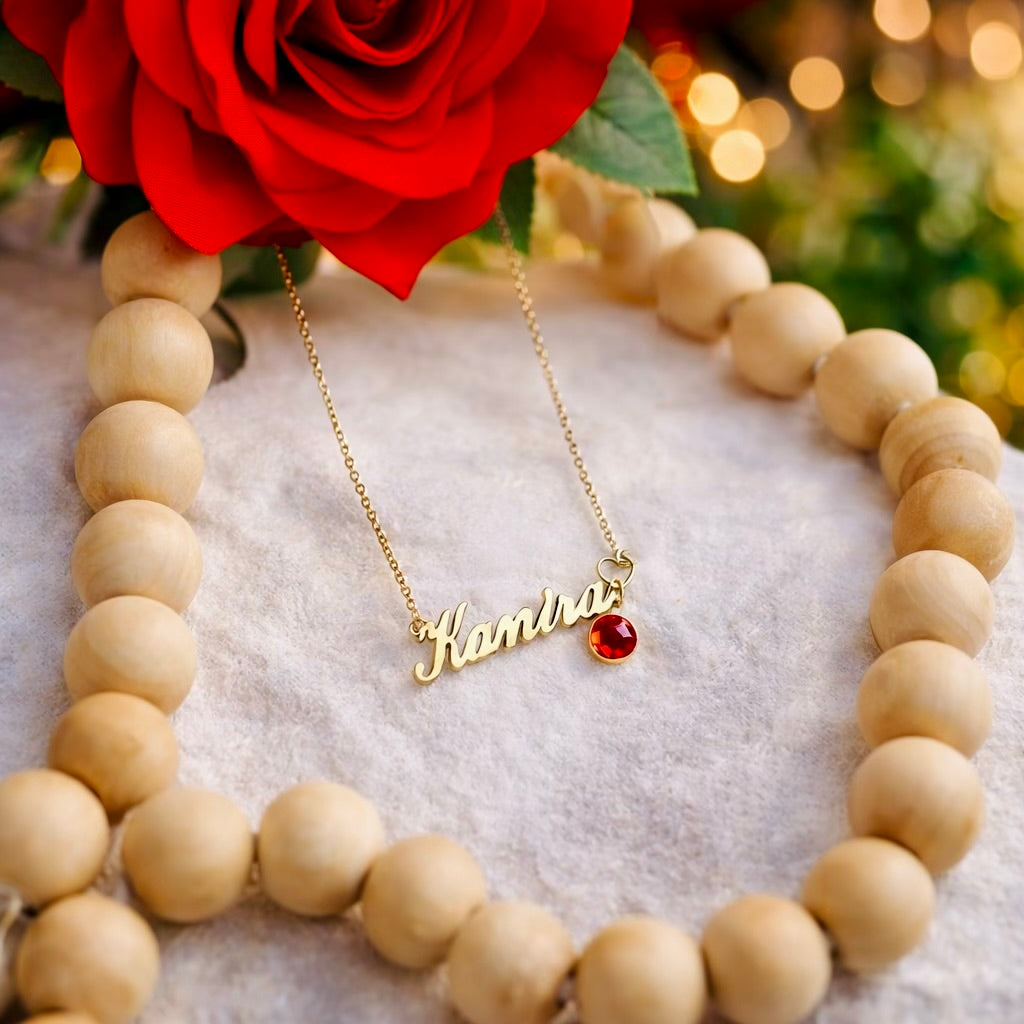 Custom Name and Birthstone Necklace