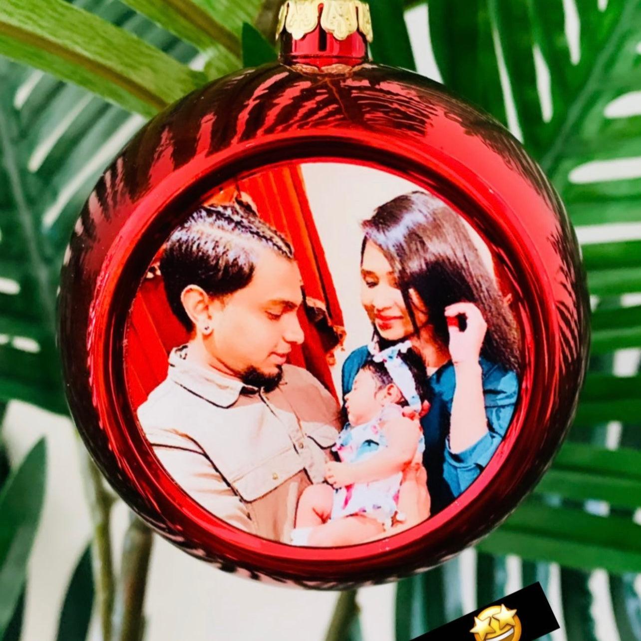 Personalised Christmas Tree Baubles with photos