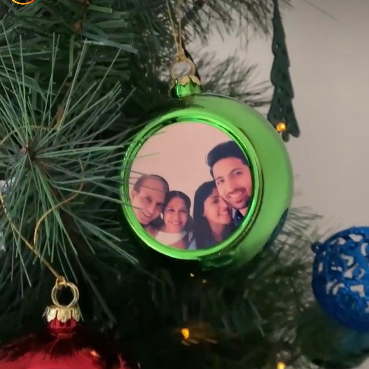 Personalised Christmas Tree Baubles with photos