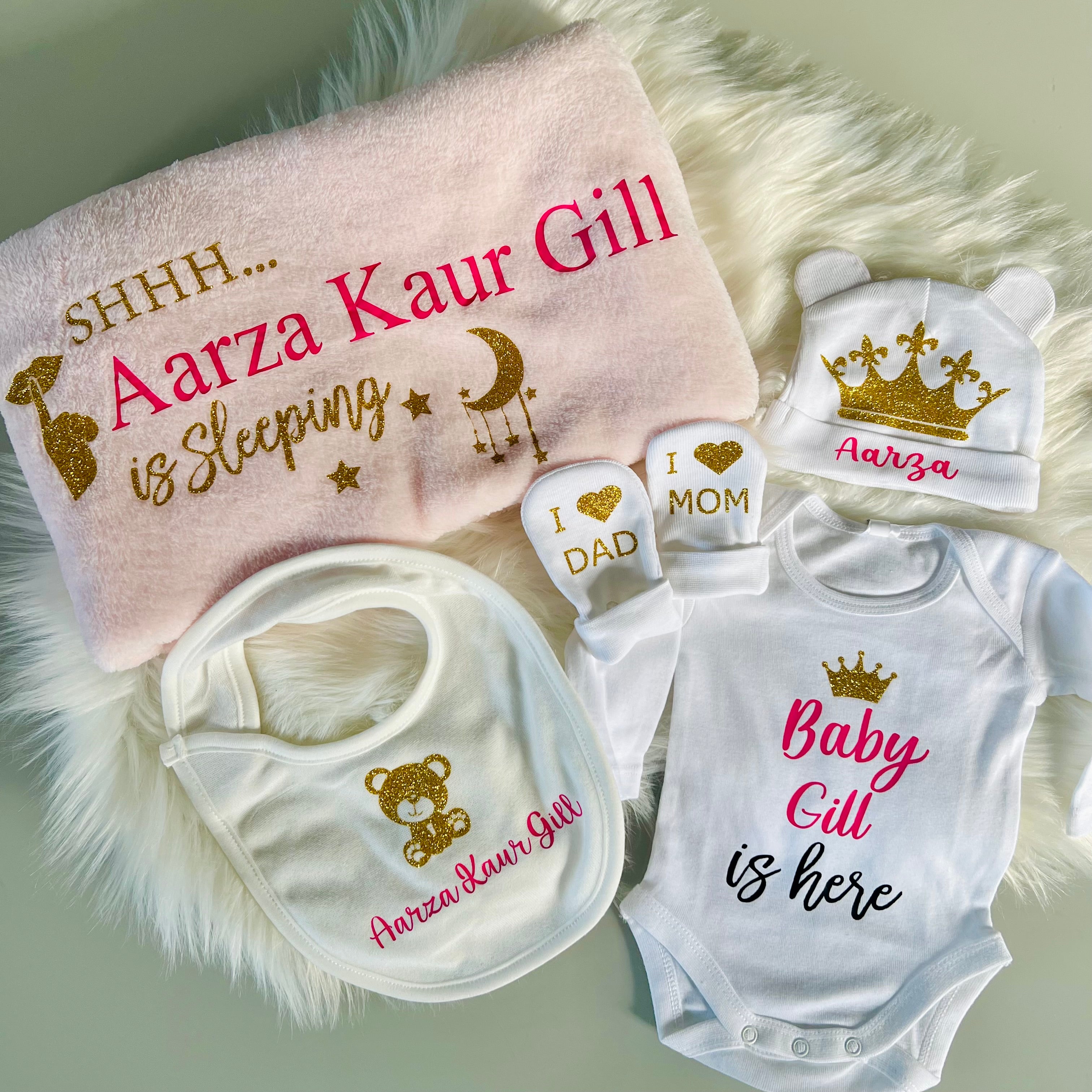 Personalised Newborn Baby Clothing Bundle