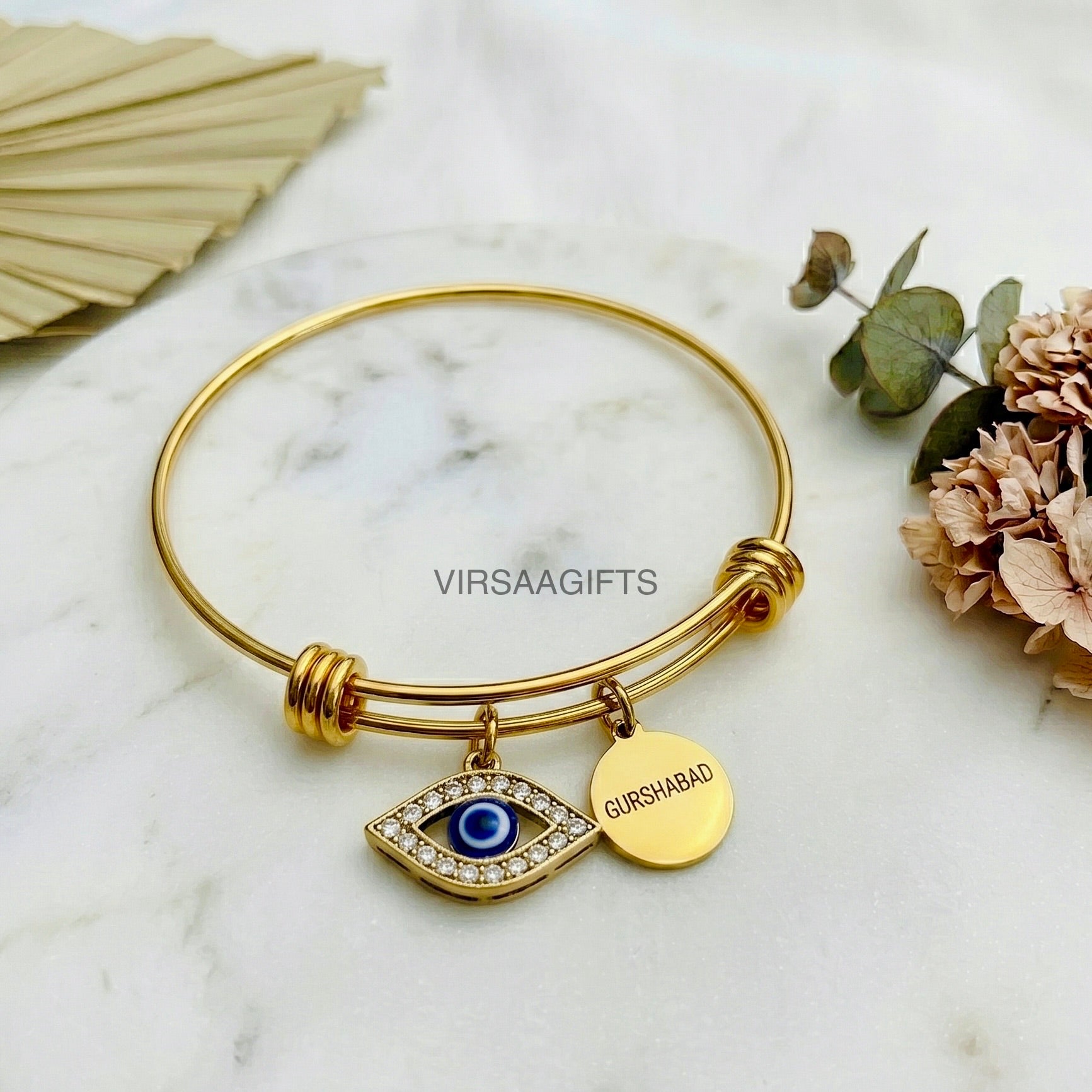Personalised Charm Cuff Bangle