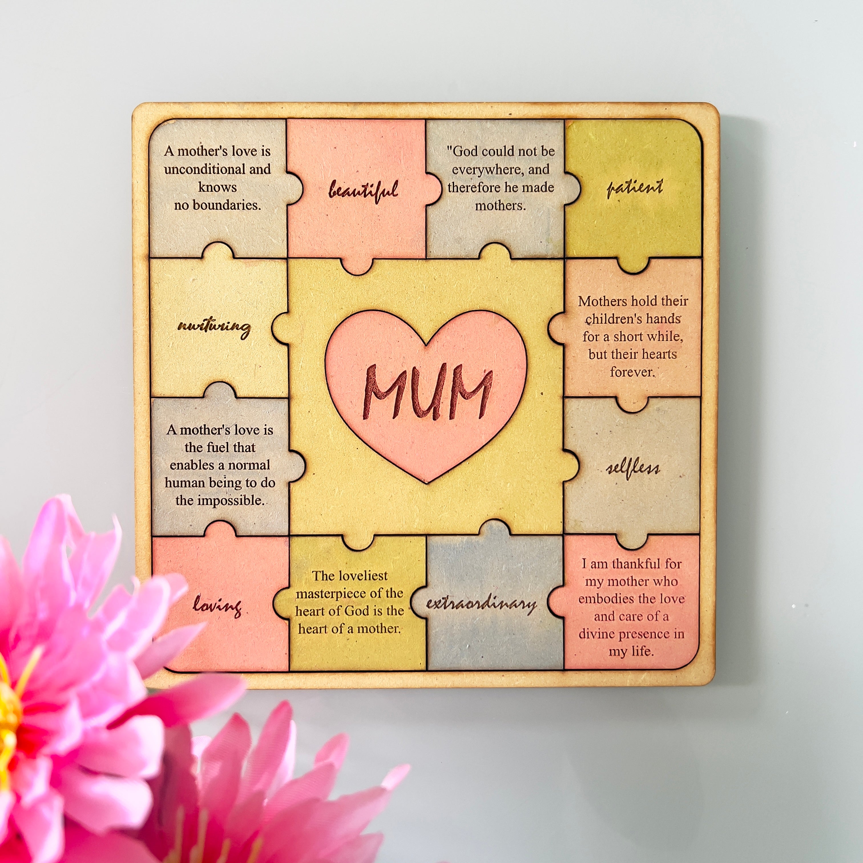 Personalised Wooden Mum Puzzle - A Heartfelt and Unique Mother's Day Gift