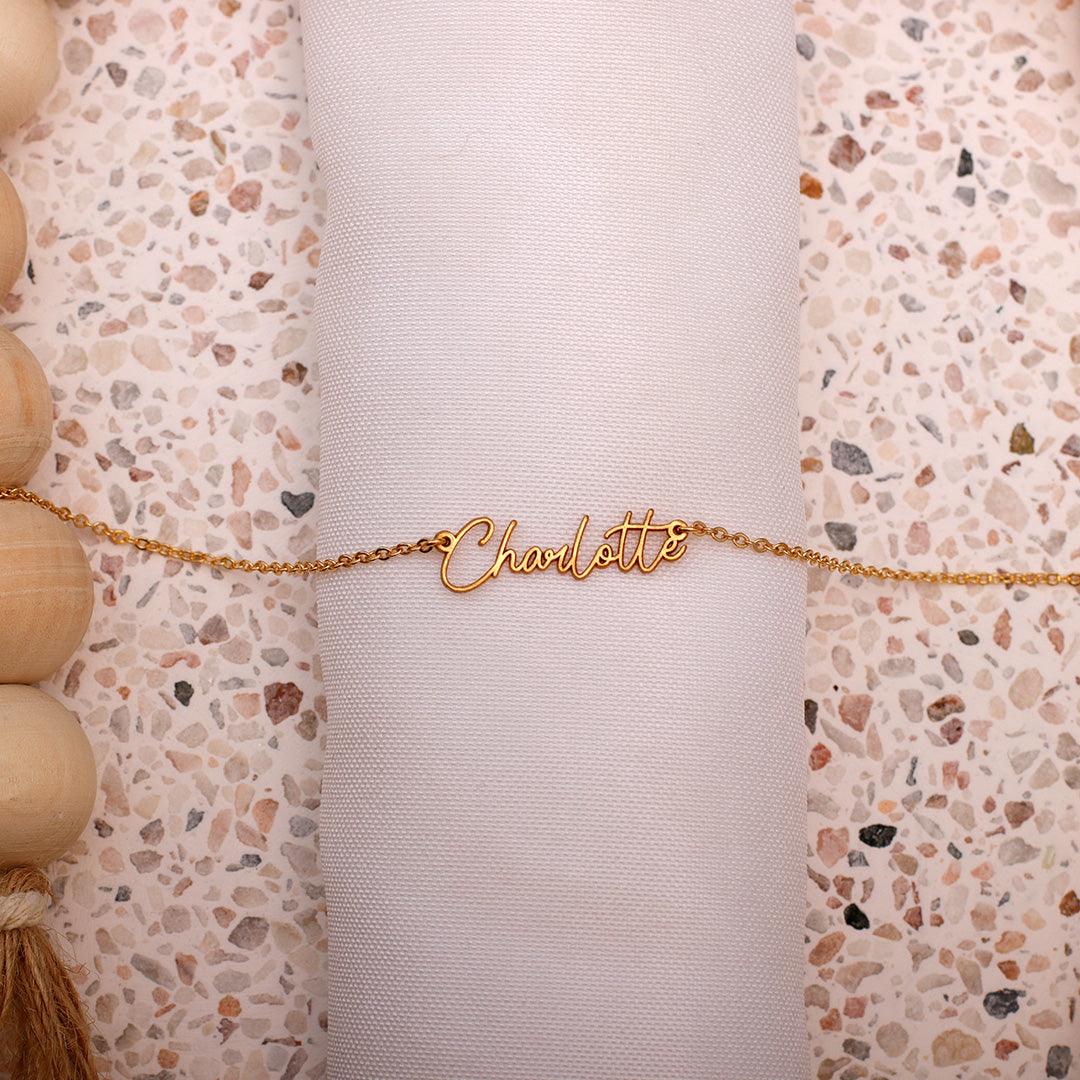 Michelle Cursive Neclice Personalised Cursive Name Necklace in 18k Gold Plated – Virsaa Gifts ...