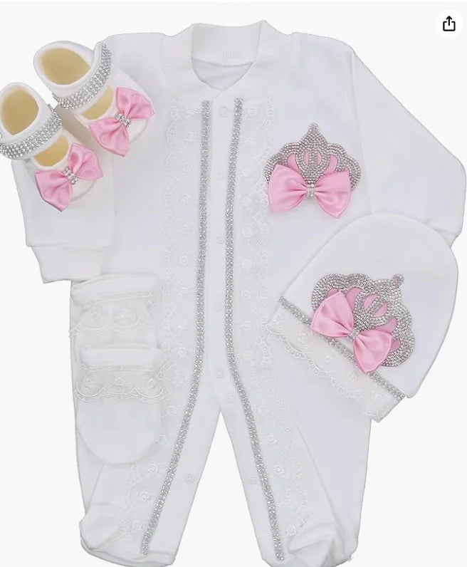 Luxury Newborn Gift: Unique Baby Welcome Home Outfit | Personalised Baby Clothes