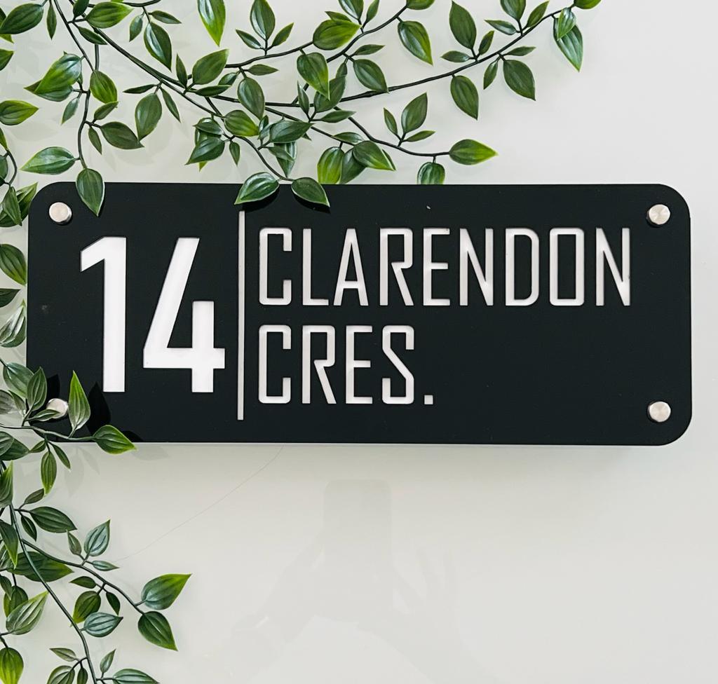 Custom Laser Cut Acrylic House Number Plate - Personalised and Elegant