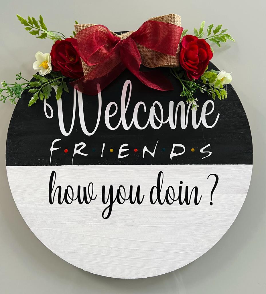 Personalised Wooden Welcome Sign Board - Warmly Greet Your Guests